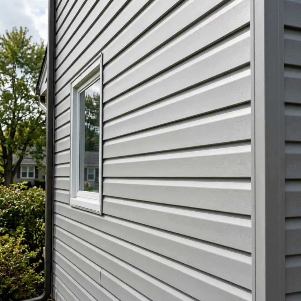 Aluminum siding panels on a home exterior